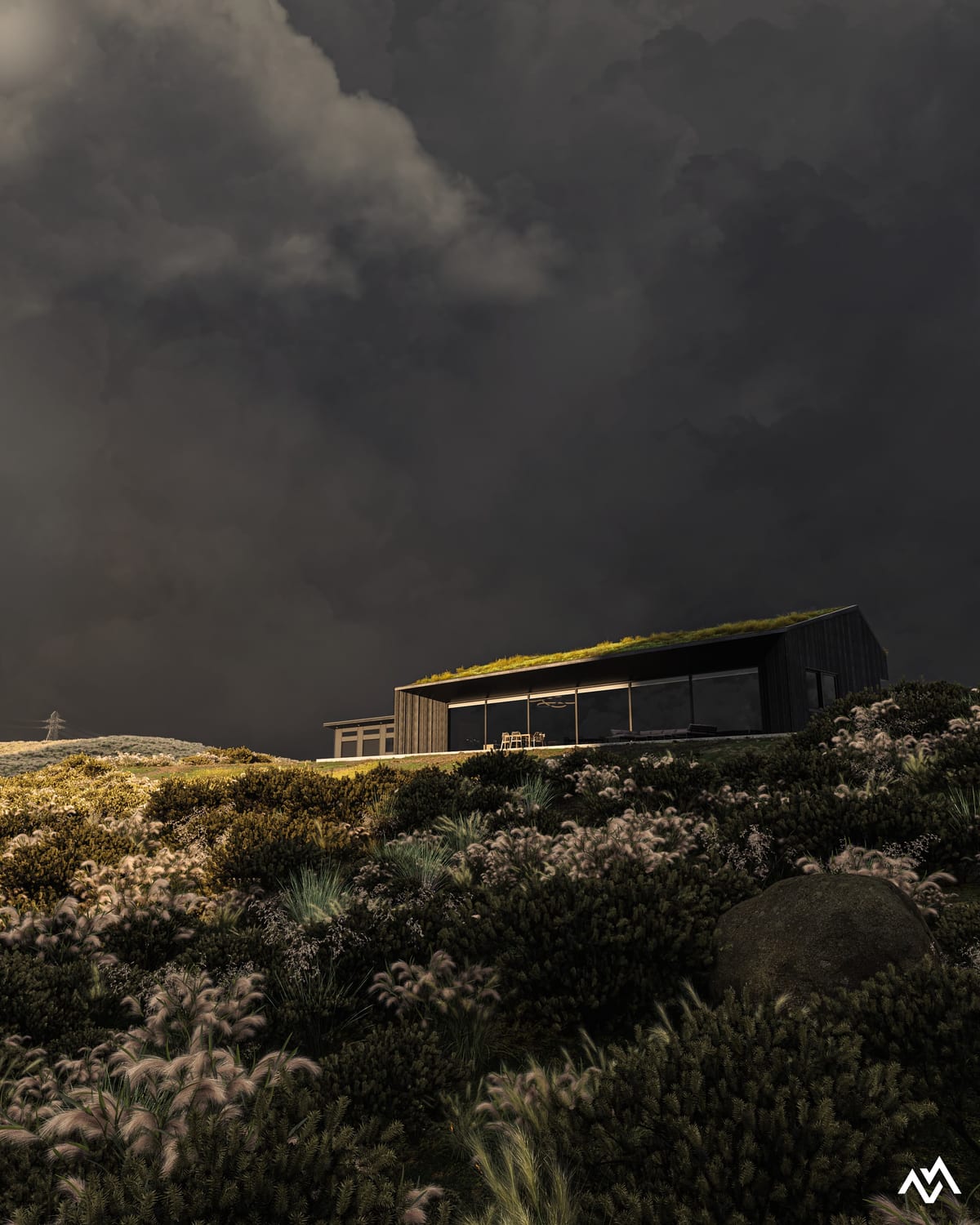 3D-render van een woningexterieur, gebouwd voor een configurator
